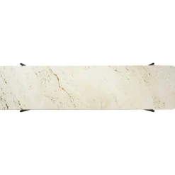 TS Console Sidobord 120x30x72 cm, Svart / Neutralt vit Travertin