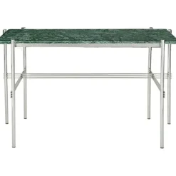 TS Skrivbord 60x120 cm, Polerat Stål / Grå Emperadormarmor