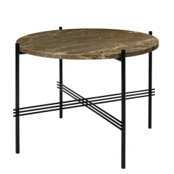 TS Soffbord 55 cm, Polerat Stål / Brun Emperadormarmor