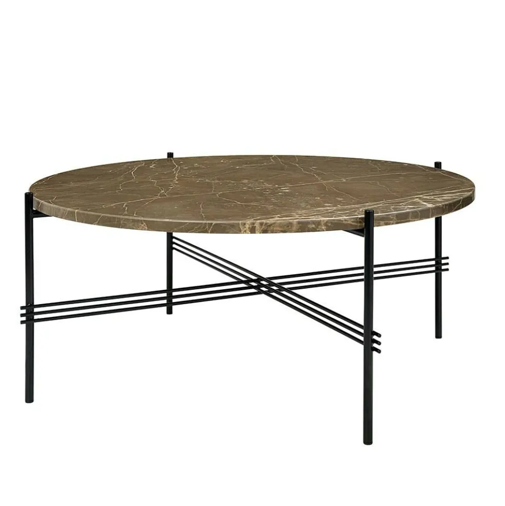 TS Soffbord 80 cm, Svart / Brun Emperadormarmor