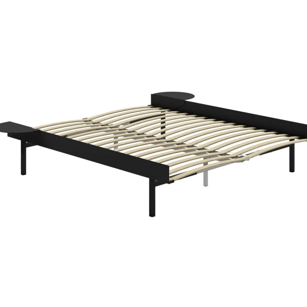 Utdragbar Säng Med Ribbor 90-180 cm, Svart