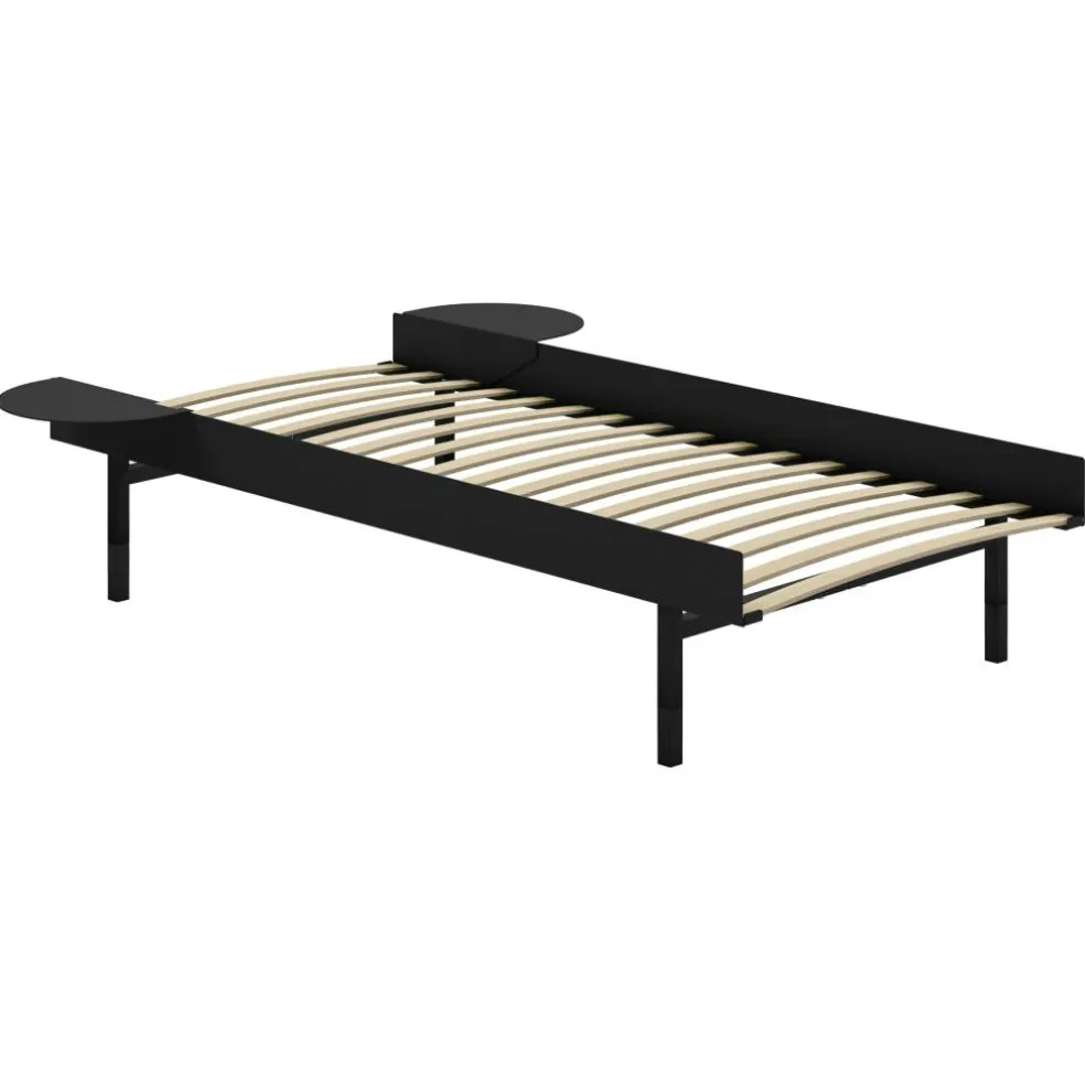 Utdragbar Säng Med Ribbor 90-180 cm, Svart