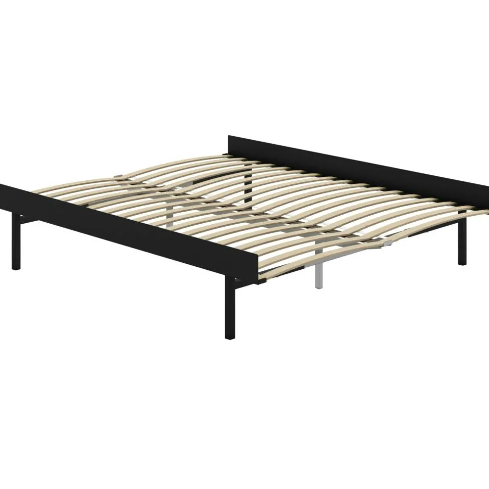 Utdragbar Säng Med Ribbor 90-180 cm, Svart
