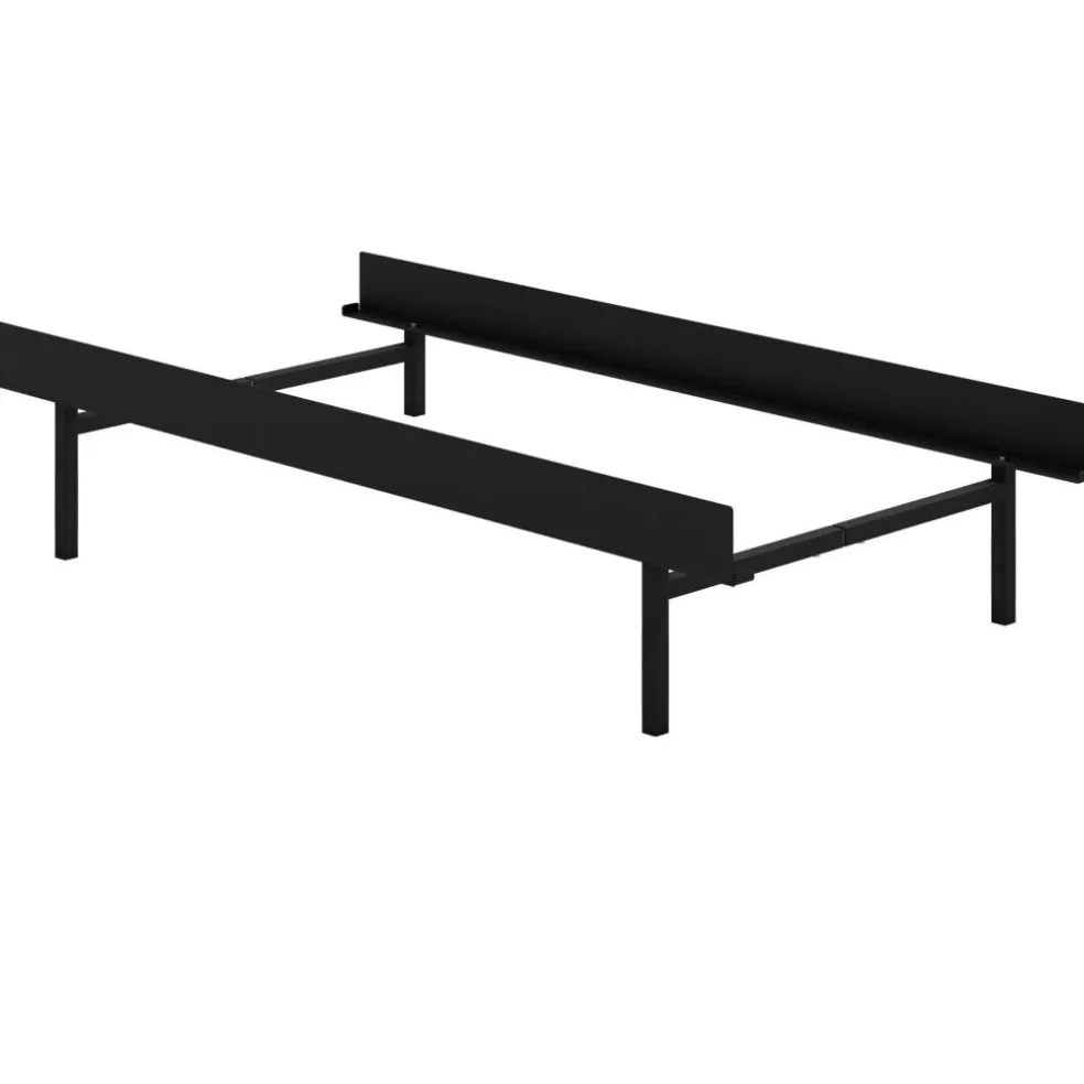 Utdragbar Säng Med Ribbor 90-180 cm, Svart