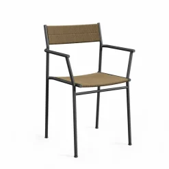 Vev Matstol Med Armstöd Svart/Brun