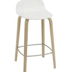 Visu Barstol 65 cm, Vit / Ek