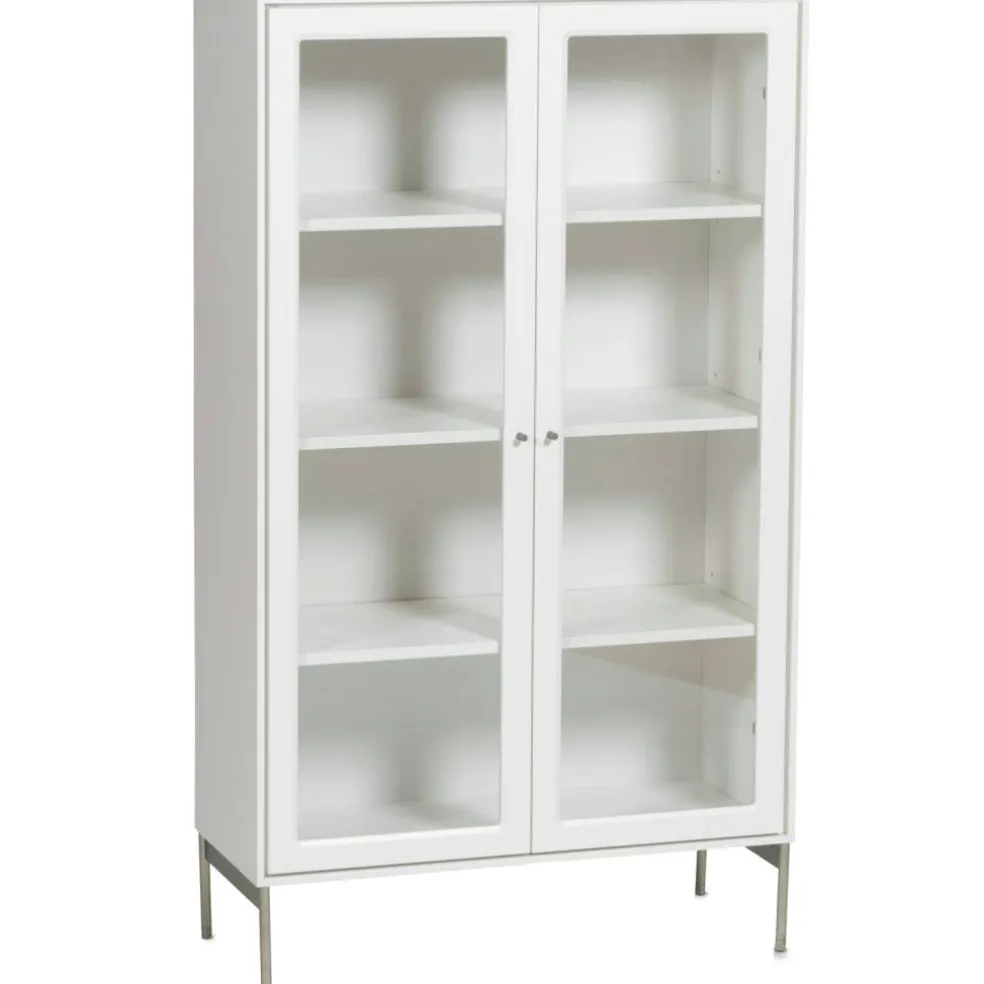 Volt Skåp Glasdörr Vit, 75x32x130 cm