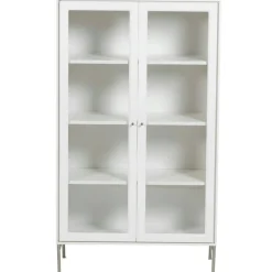 Volt Skåp Glasdörr Vit, 75x32x130 cm