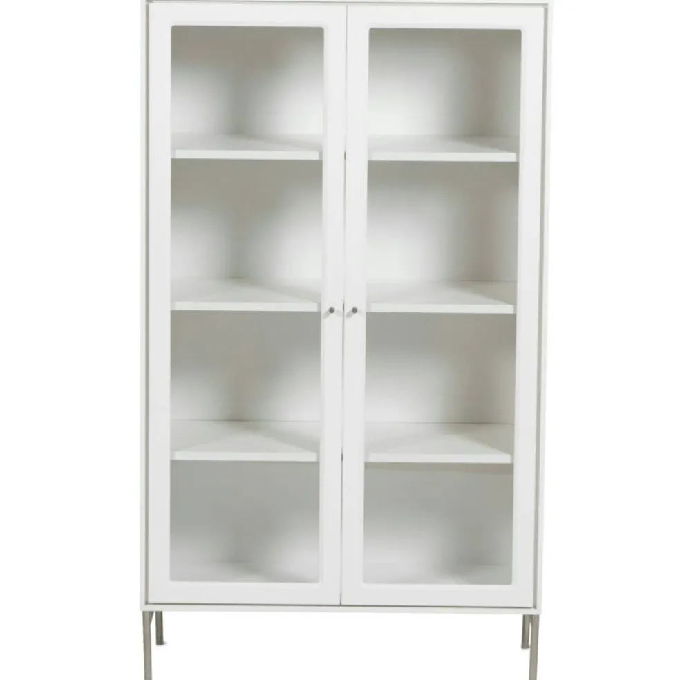 Volt Skåp Glasdörr Vit, 75x32x130 cm