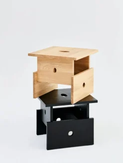 Wood Box Soffbord, Svart Ek