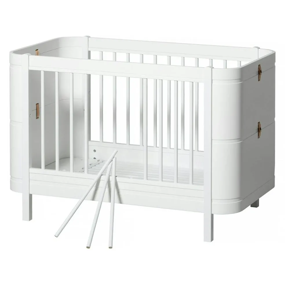 Wood Mini+ Cot Säng Inkl. Junior Kit, Vit