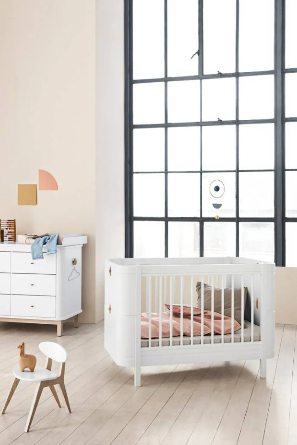 Wood Mini+ Cot Säng Inkl. Junior Kit, Vit