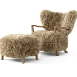 Wulff ATD2 Loungefåtölj + ATD3 Fotpall, Ek/ Sheepskin Honey